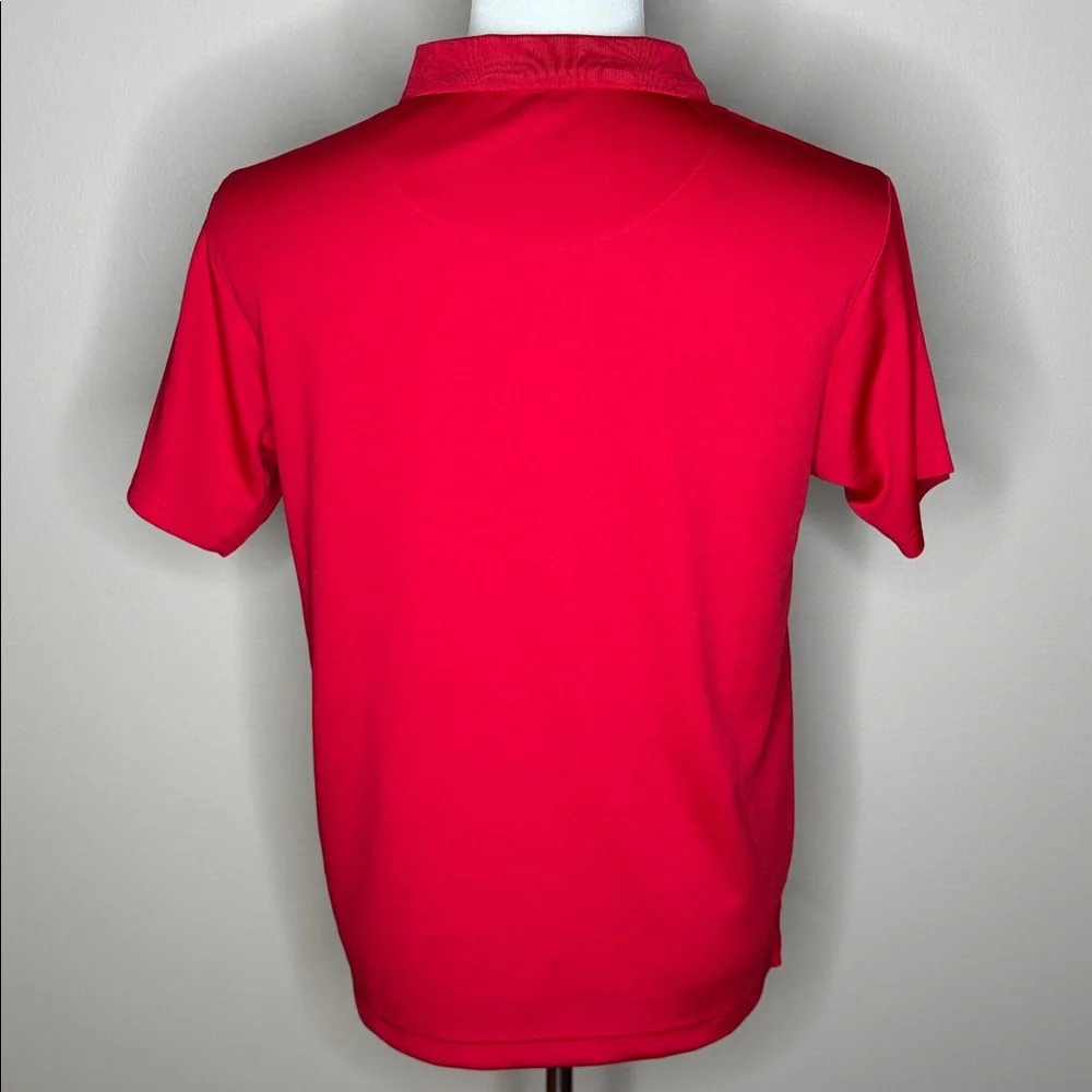 Nautica mens red collared polo t-shirt size L.